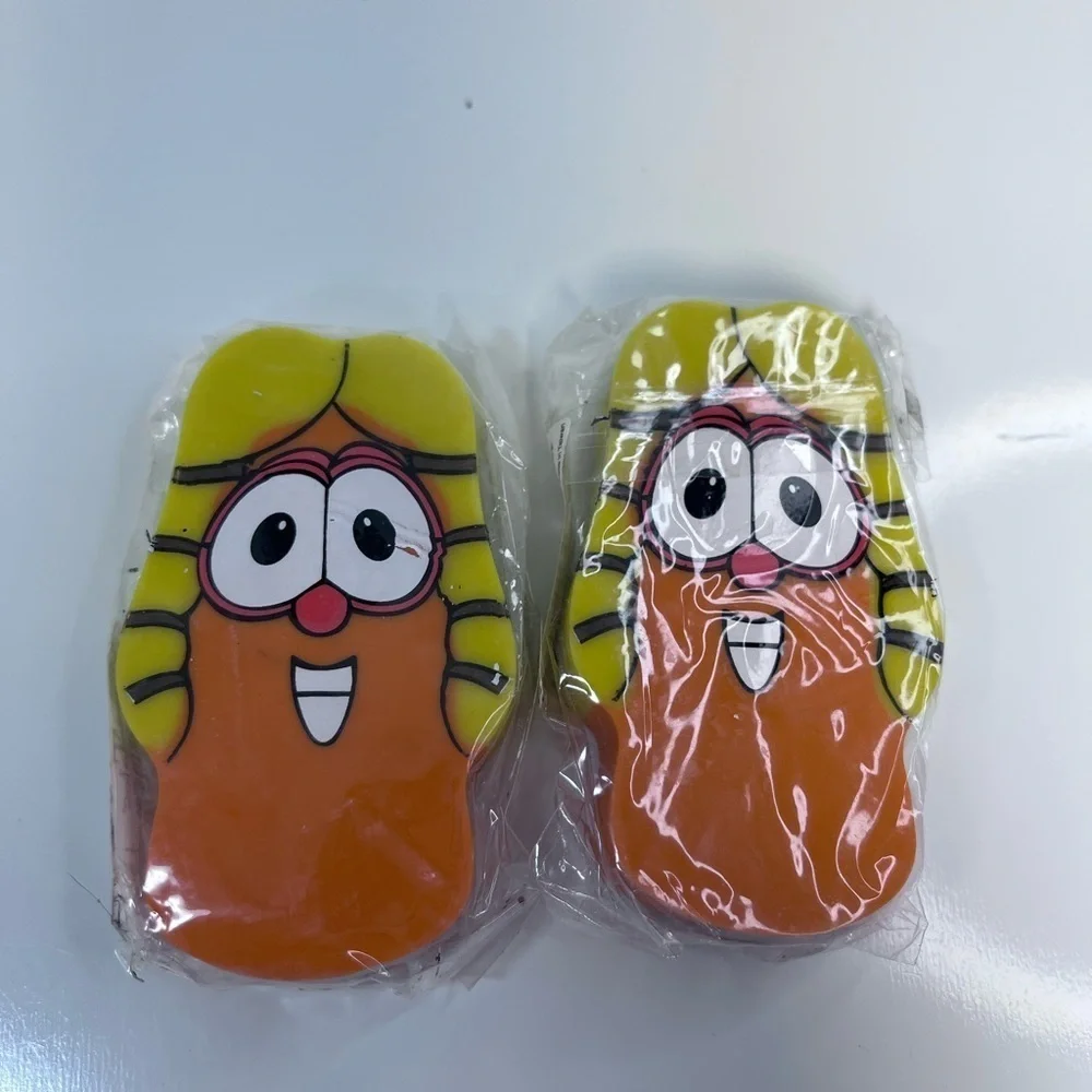 Vintage Veggie Tales Jumbo Eraser Laura  Carrot Revelations New NIP 3” Christian